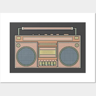 Brown Vintage Boombox Posters and Art